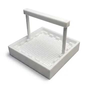 Cesta de limpieza de obleas cuadradas de PTFE, bastidor de grabado de semiconductores de fluoropolímero, portador obleas de silicio personalizado
