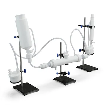 Embudo de goteo a presión constante de politetrafluoroetileno PTFE personalizado, conjunto de control de fluidos resistente a la corrosión con compatibilidad para tapones de conversión