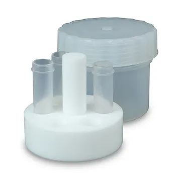 Soporte para tubos de inyección de muestras de PTFE de alta pureza y resistente a la corrosión, 6 orificios compatible con recipientes de reacción de laboratorio