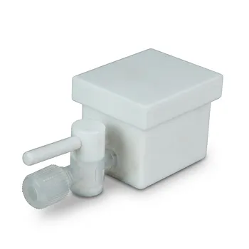 Célula de reacción de electroforesis aislante resistente a la corrosión de PTFE personalizada con septo y válvulas para análisis de trazas de bajo fondo