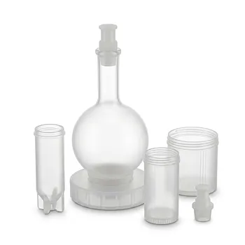 Matraz de PFA con forma de pera personalizado, alta pureza, resistente a la corrosión, material de laboratorio moldeado a medida, solución de reemplazo de vidrio