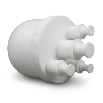 Matraz de Reacción de Tres Bocas de PTFE para Laboratorio, Resistente a la Corrosión, 2000ml, Recipiente de Fluoropolímero de Bajo Fondo