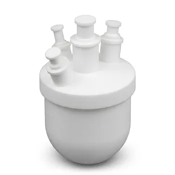Matraz de reacción multicuello PTFE de 12L personalizado, recipiente químico de fluoropolímero de laboratorio con compatibilidad para agitador
