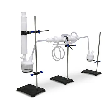 Dispositivo de condensación de PTFE personalizado: tubo de condensador de reflujo, intercambiador de calor de fluoropolímero, aparato de laboratorio resistente a químicos