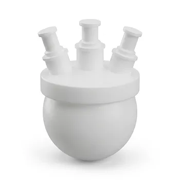 Matraz de fondo redondo de PTFE personalizado de múltiples cuellos para experimentos de laboratorio químico de alta pureza y síntesis industrial