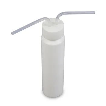 Botella de lavado de gases de PTFE de alta pureza con bola de filtro sinterizado, depurador de laboratorio esbelto resistente a la corrosión, altura y ancho personalizables
