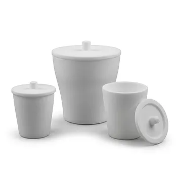 Crisoles de Laboratorio de PTFE Personalizados, de Alta Pureza, Resistentes a Productos Químicos, Utensilios de Laboratorio Blancos para Calentamiento en Placas Calefactoras