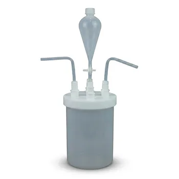 Botella de reacción translúcida de PFA resistente a la corrosión con tapón de rosca de PTFE y cuello de junta esmerilada estándar 19/24 para aplicaciones de laboratorio a alta temperatura