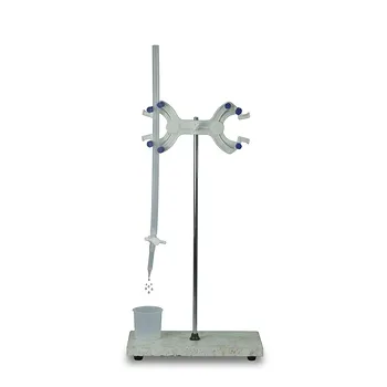 Bureta volumétrica translúcida de PFA de alta pureza con válvula de PTFE para valoraciones ácido-base y manejo de reactivos corrosivos