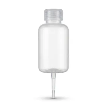Botella de reactivo de filtración de PFA de alta pureza con cuerpo exprimible y placa de tamiz integrada en el fondo para análisis de trazas