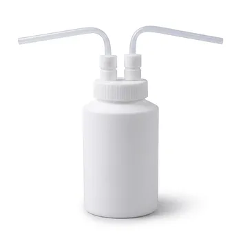 Frasco de lavado de gas de PTFE resistente a la corrosión para absorción química con soporte para conexión en serie y racores de tubo de un cuarto de pulgada de precisión