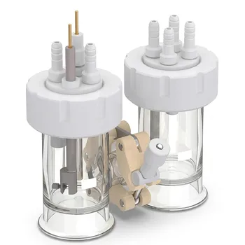 H型交換可能メンブレン電気化学セル 3電極システム用 ジャケット付き 単層 ガスパージ