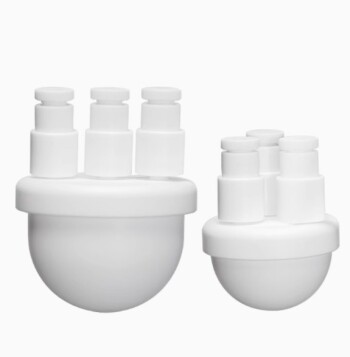 Frascos de três gargalos em PTFE personalizáveis para aplicações químicas avançadas